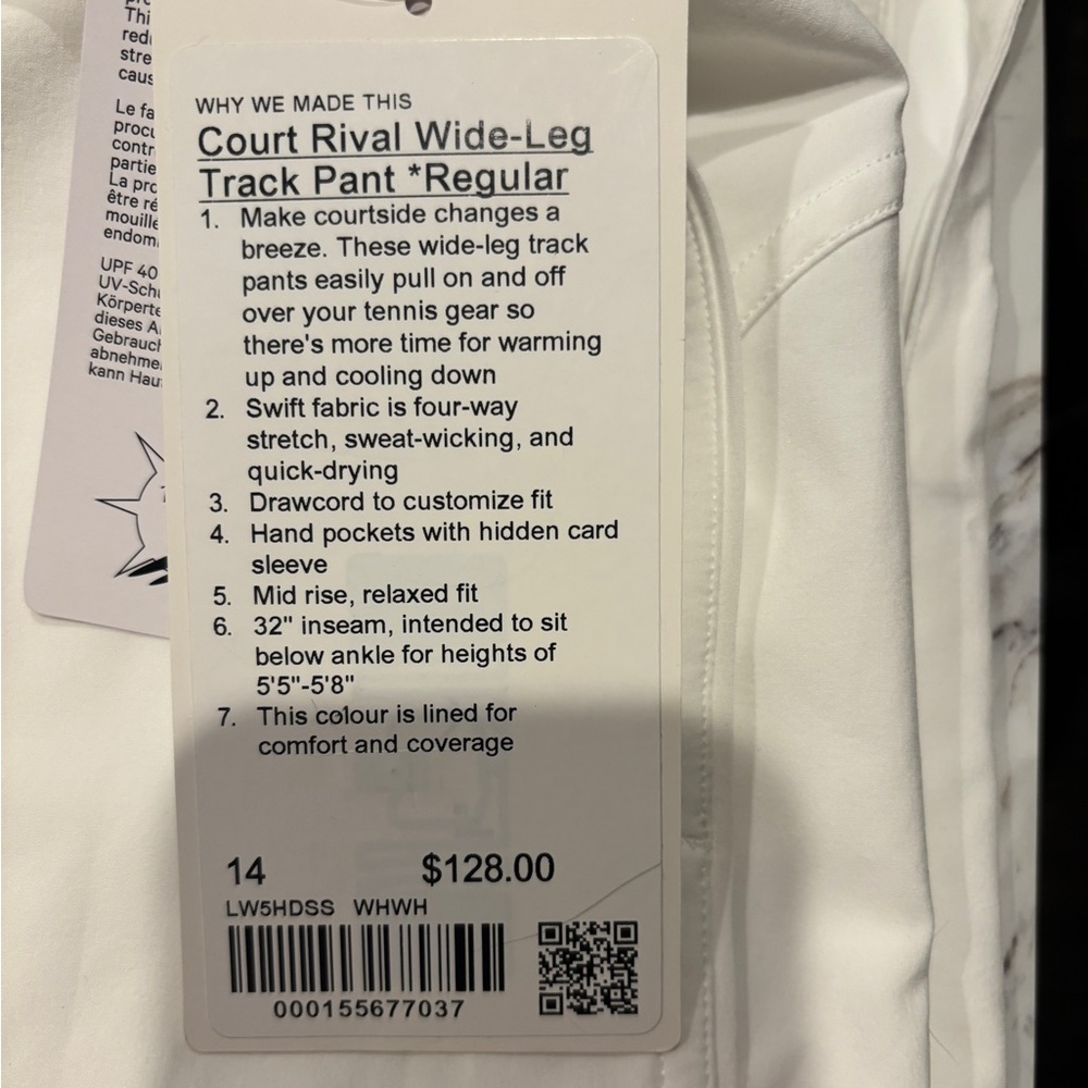 LULULEMON COURT RIVAL WIDE LEG TRACK PANT (REGULAR) SIZE 14 MSRP $128 BNWT - Picture 8 of 9